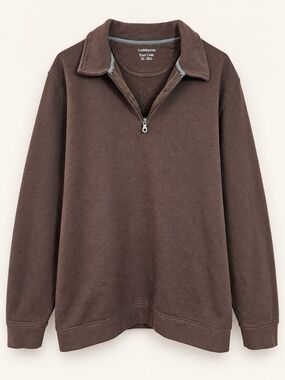 Croft & Barrow Brown Quarter Zip Pullover XL